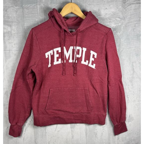 Temple University College Hooded Sweatshirt Woman’s Size M Red Maroon - Picture 1 of 5